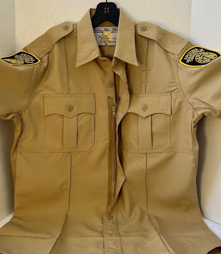 ARIZONA DEPARTMENT OF CORRECTIONS, AZ DOC CLASS A LONG SLEEVE DUTY SHIRT WITH ZIPPER.